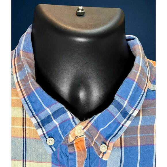 St. John’s Bay Men’s Large Plaid Cotton Shirt Classic Fit Short Sleeve Summer - Picture 4 of 11